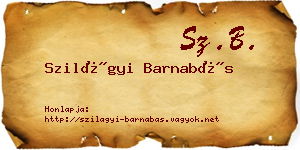 Szilágyi Barnabás névjegykártya